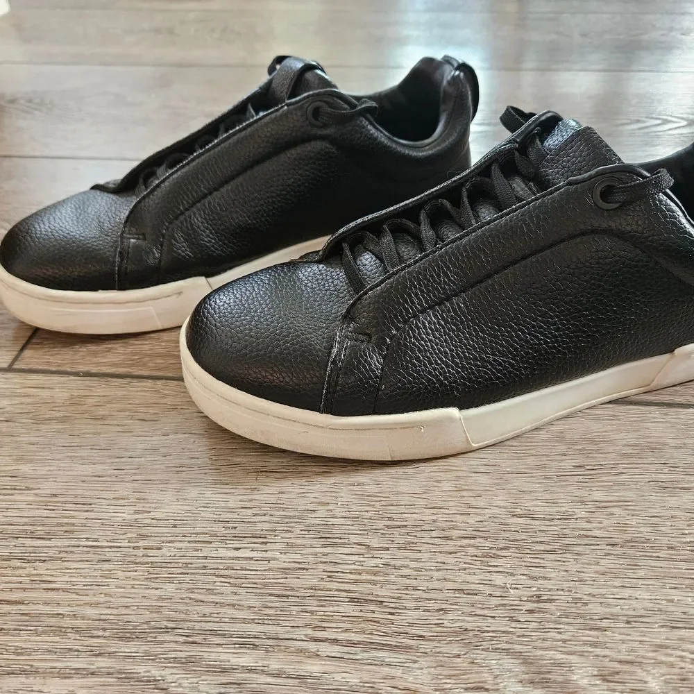 Zara Black Leather Euro Sneakers